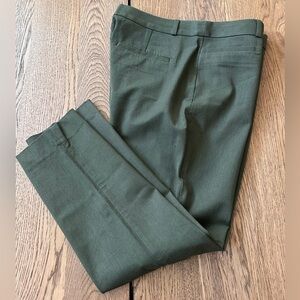 Banana Republic Olive Green Mid Rise Sloan Curvy Fit Ankle Dress Trousers Sz 12